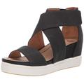 Dr. Scholl's Shoes Women's Sheena Platform Wedge Sandal, Black Smooth, 4 UK