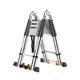 Large Heavy Duty Ladders, Home Loft Office Tall Telescoping Extension Ladders Aluminum Multi Purpose Folding Ladder Stepladder (Color : Silver, Size : 3.7+3.7m) surprise gift