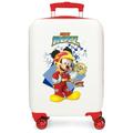 Joumma Disney Mickey & Minnie Joy Cabin Suitcase White 33 x 50 x 20 cm Hard ABS Combination Lock Side 28.4L 2 kg 4 Double Wheels Luggage Hand Luggage, White, Cabin Suitcase