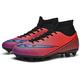 BINQER Men's High-Top Football Cleats - Lightweight and Breathable Turf Football Shoes for Outdoor Spikes (Color : 2313-cd-red, Size : 6.5 UK)