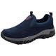 AEHO Wide Fit Trainers Men Mens Trainers Slip On Casual Suede Upper Walking Gym Sports Sneakers Running Shoes Outdoor Trainers Men Comfortable Loafers,Blue,37/235mm