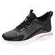 Black Trainers Women's Casual Shoes Women's Sporty Soft Sole Lace-Up Shoes Lightweight Travel Shoes Breathable Walking Shoes Outdoor Running Shoes Minimalist Hiking Shoes Leisure Shoes, black, 8 UK