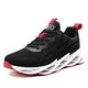 WaveStride Running Shoes Men's Trainers Women's Sports Shoes Lightweight Breathable Gym Fitness Outdoor Gym Shoes 38-46EU, Black Red, 6 UK