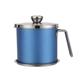 HKARCRSX 304 Stainless Steel Grease Container with Fine Mesh Strainer,1.8L Bacon Grease Container Kitchen Grease Can Bacon Grease Strainer Can for Frying Oil-4 Colors Blue-1.5L