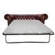 Carpet Kingdom Chesterfield Genuine Leather Antique Oxblood Red Two Seater Sofa Bed