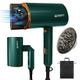 GRT PRO Travel Hairdryer UK Hair Dryers Women Men 2200W Powerful Foldable Portable Hair Dryer Blue Light Ionic Hairdryer Hairdryer with 1 Diffuser 1 Nozzle for Curly Hair and Straight Hair
