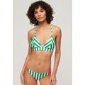 Triangel-Bikini-Top SUPERDRY "STRIPE TRIANGLE BIKINI TOP" Gr. S, N-Gr, grün (green stripe) Damen Bikini-Oberteile Ocean Blue