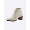 Schnürstiefelette HEINE, Damen, Gr. 39, beige (creme), Leder, Glattleder, modisch, Schuhe