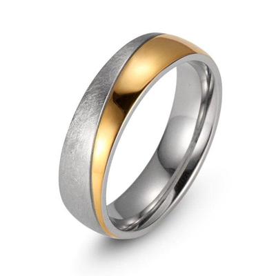 Trauring FIRETTI "Schmuck Geschenk "LIEBE" mit Vertiefung, ca. 7,0mm breit" Gr. 58, gold (edelstahlfarben, gelbgoldfarben), Fingerringe, 58, Edelstahl, 7mm Image