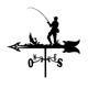 ANCNA Housetop Weathervane Fisherman Art Decor Stainless Steel Durable Weather Vane Measuring Tools Weathercock Direction Indicator for Garden Patio Yard Ornament Decoration