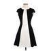 Karen Millen Casual Dress - A-Line: Black Color Block Dresses - Women's Size Large