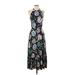 Cynthia Rowley Casual Dress - A-Line Halter Sleeveless: Black Floral Dresses - Women's Size X-Small
