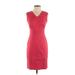 Ann Taylor Factory Casual Dress - Sheath V-Neck Sleeveless: Red Print Dresses - New - Women's Size 00 Petite