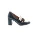 Cole Haan Heels: Slip On Chunky Heel Classic Blue Print Shoes - Women's Size 8 - Almond Toe