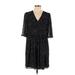 BA&SH Casual Dress - Mini V-Neck 3/4 sleeves: Black Dresses - Women's Size Medium