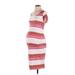 Isabel Maternity Casual Dress: White Stripes Dresses - Women's Size Small