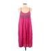 Area Stars Casual Dress - A-Line Scoop Neck Sleeveless: Pink Solid Dresses - Women's Size Medium