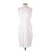 Calvin Klein Cocktail Dress - Sheath: White Solid Dresses - Women's Size 4