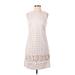 Vince Camuto Casual Dress - Shift: White Graphic Dresses - Women's Size 2