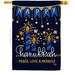 Ornament Collection Peace Love Happiness Impressions Decorative House 2-Sided 40 x 28 in. House Flag in Black/Blue | 40 H x 28 W in | Wayfair