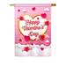 The Holiday Aisle® Burnet Flying Heart Valentine's Spring Valentines 2-Sided Polyester 40 x 28 in. House Flag in Pink | 40 H x 28 W in | Wayfair