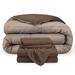 Bare Home 1800 Premium Microfiber Reversible Bed-In-A-Bag Microfiber in Brown | King | Wayfair 653590698630