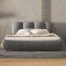 Everly Quinn Edsel Platform Bed Upholstered/Velvet in Gray | 40.21 H x 67.7 W x 94.5 D in | Wayfair 582A05EB5E5844A88BF14C8CD7C678C2