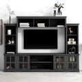 Red Barrel Studio® Minimalism Entertainment Wall Unit w/ Bridge, Modern TV Console Table For Tvs Up To 70" | Wayfair