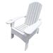 Highland Dunes Outdoor Or Indoor Wood Adirondack Chair w/ An Hole To Hold Umbrella On The Arm Wood in White | Wayfair