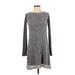 Ruby Moon Casual Dress - Sweater Dress: Gray Tweed Dresses - Women's Size Small