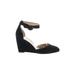 Ann Taylor Wedges: Black Solid Shoes - Women's Size 7 1/2 - Almond Toe