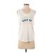 Fabletics Active Tank Top: White Graphic Activewear - Women's Size X-Small