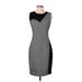 Elie Tahari Casual Dress - Bodycon: Gray Color Block Dresses - Women's Size 4