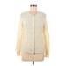 Saks Fifth Avenue Cardigan Sweater: Ivory Solid Sweaters & Sweatshirts - Women's Size Medium