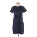 Old Navy Casual Dress - Shift Crew Neck Short sleeves: Blue Print Dresses - Women's Size Small Petite