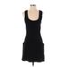 Zara Casual Dress - Mini Scoop Neck Sleeveless: Black Solid Dresses - Women's Size Small