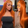 Lumiere Hair Ginger Orange 13x4 Straight Lace Frontal Wig 4x4 Lace Closure Wigs For Women 180