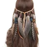 Hippie Indian Feather Shape fascia Boho Weave Feathers Hair Rope copricapo Boho nappa Feather
