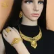 ANIID Indian Jewelry Sets Dubai 24K Gold Plated Ethiopian Jewellery Necklace and Earrings Ring