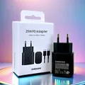 Caricatore originale Samsung 25W Adattatore UE a ricarica super veloce per Galaxy Z Fold Flip 3 4 S23 S22 Ultra Note 21 20 Plus A70 A90 Telefono