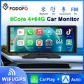 Podofo 8Core 4+64G Carplay Monitor 10.26'' Dashboard Carplay Car Player Android Auto GPS WIFI
