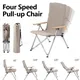 Folding Camping Chair 4 Gear Adjustable Reclining Chair Outdoor Camping Picnic Chair Portable