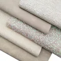 Tissel Glitter Vinyl Sheets Floral Embossed Faux Leather Suede Synthetic Fabric Weave Faux Vinyl For