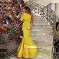 Lorrtta gelbes Damen Abendkleid für Frauen sehr elegante Abendkleider für eine Hochzeit Satin Robe