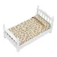 1:12 Scale Dollhouse Miniature Bed Wooden Doll House Bed Model Bedroom Furniture Toy With Mattress