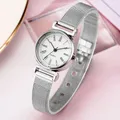Elegante Damen uhren Silber Quarz Armbanduhren Romen Ziffern weiß Zifferblatt Armband Band Geschenk