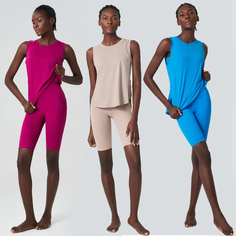 Ensemble de yoga deux pièces pour femme, tissu doux, tissu solide, respirant, séchage rapide, entraînement, course à pied, sport, salle de sport, document d'été