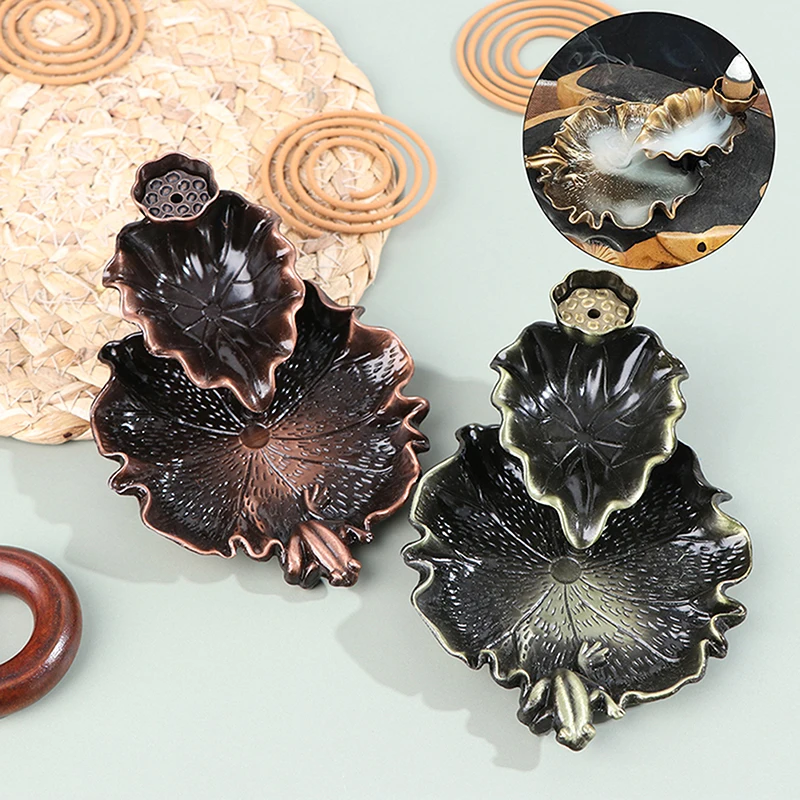 Blatt Turm Weihrauch Keramik Brenner Duft halter Rückfluss Räucher gefäß Aroma therapie Rauch Reflux Räucher stäbchen Räucher stäbchen Halter Image