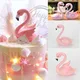Décoration de gâteau en acrylique avec flamant rose décoration de fête d'anniversaire dessert de