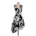 Lela Rose Cocktail Dress: Black Floral Motif Dresses - Women's Size 6